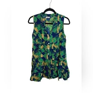 Boho Love Eclectic Colorful button Front Tiered Mini Dress